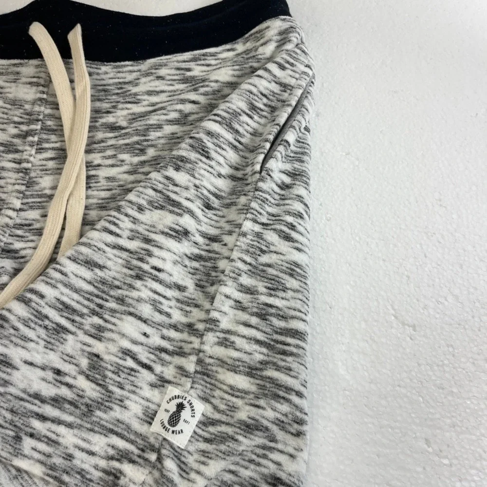 Chubbies Lounge Wear Shorts‎ Mens Small Gray White Heathered Drawstring Casual